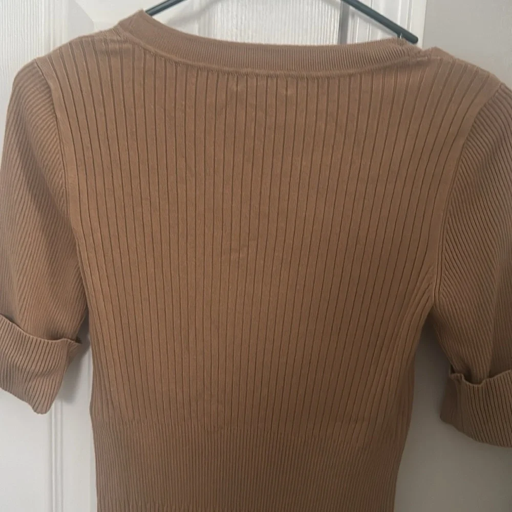 Cache Ribbed Tan Top - Picture 3 of 3
